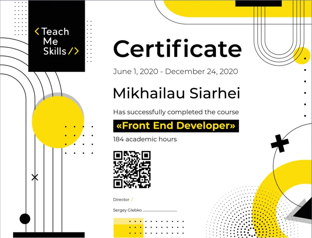 FrontEnd Certificate